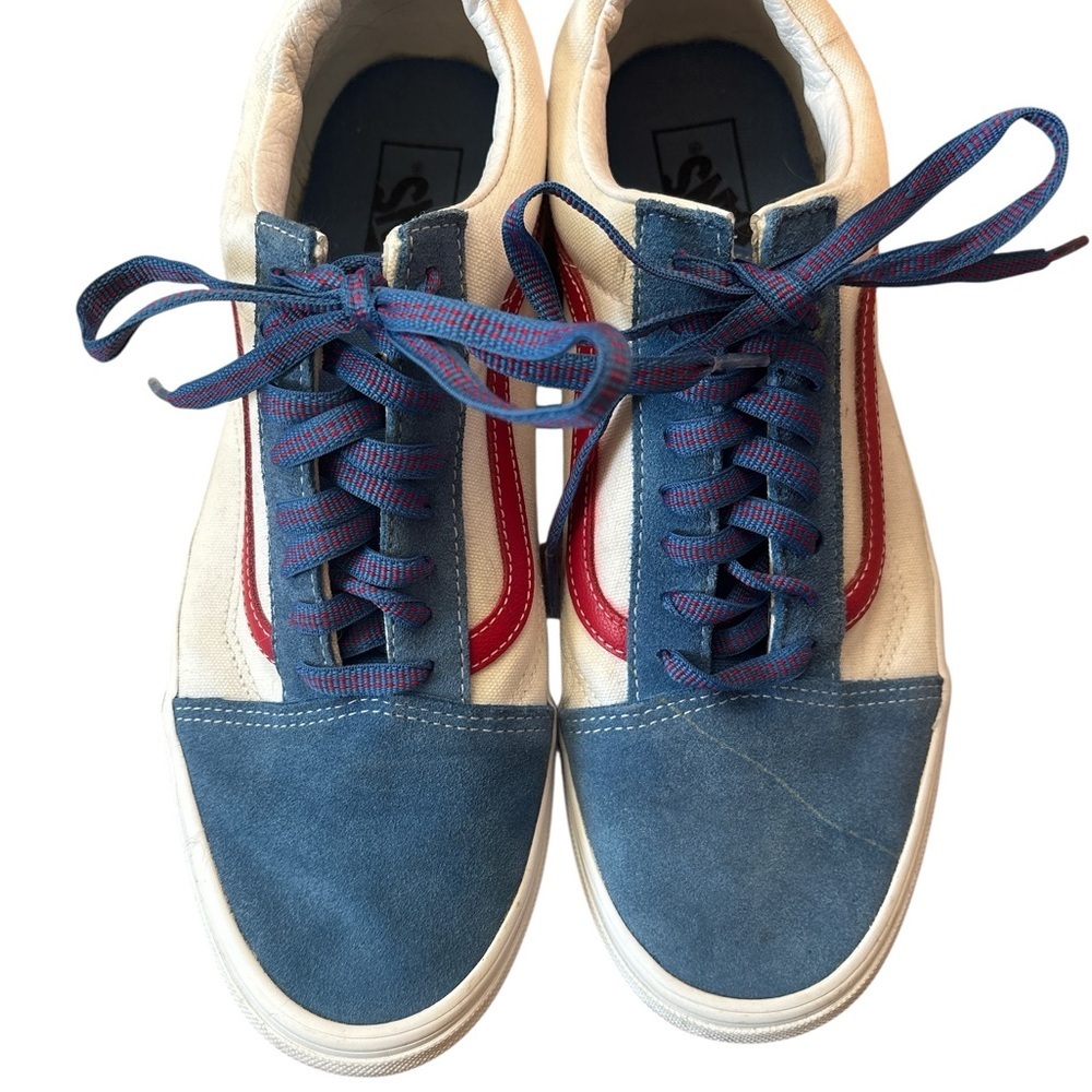 Vans Blue and Red Men's Sneakers - Picture 7 of 8